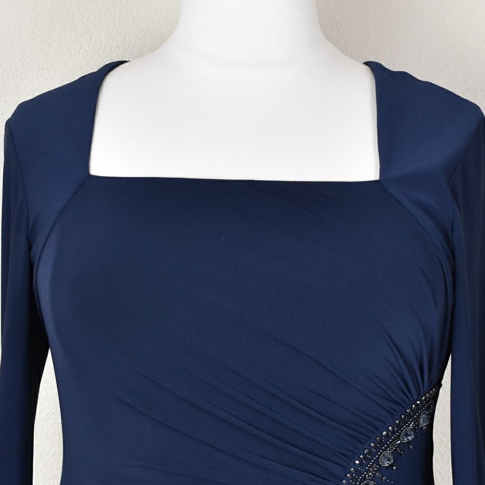 Adrianna Papell Square Neck Bead Embellished Formal Dress - Picture 2 of 9
